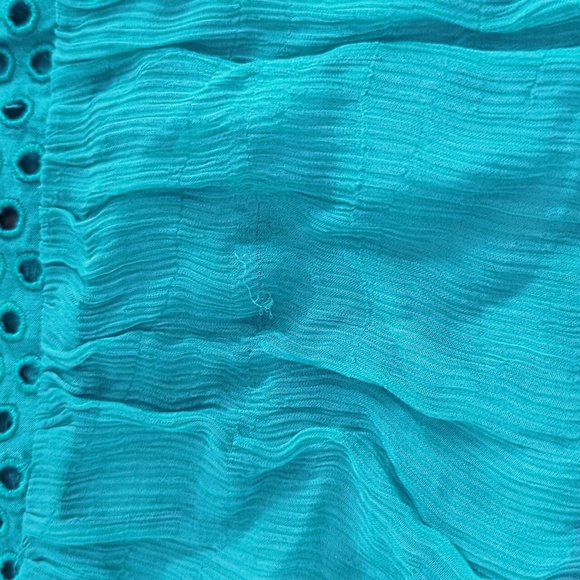 Sundance Green Ruffled Tiered Sundress with Bishop Sleeves - Picture 12 of 12